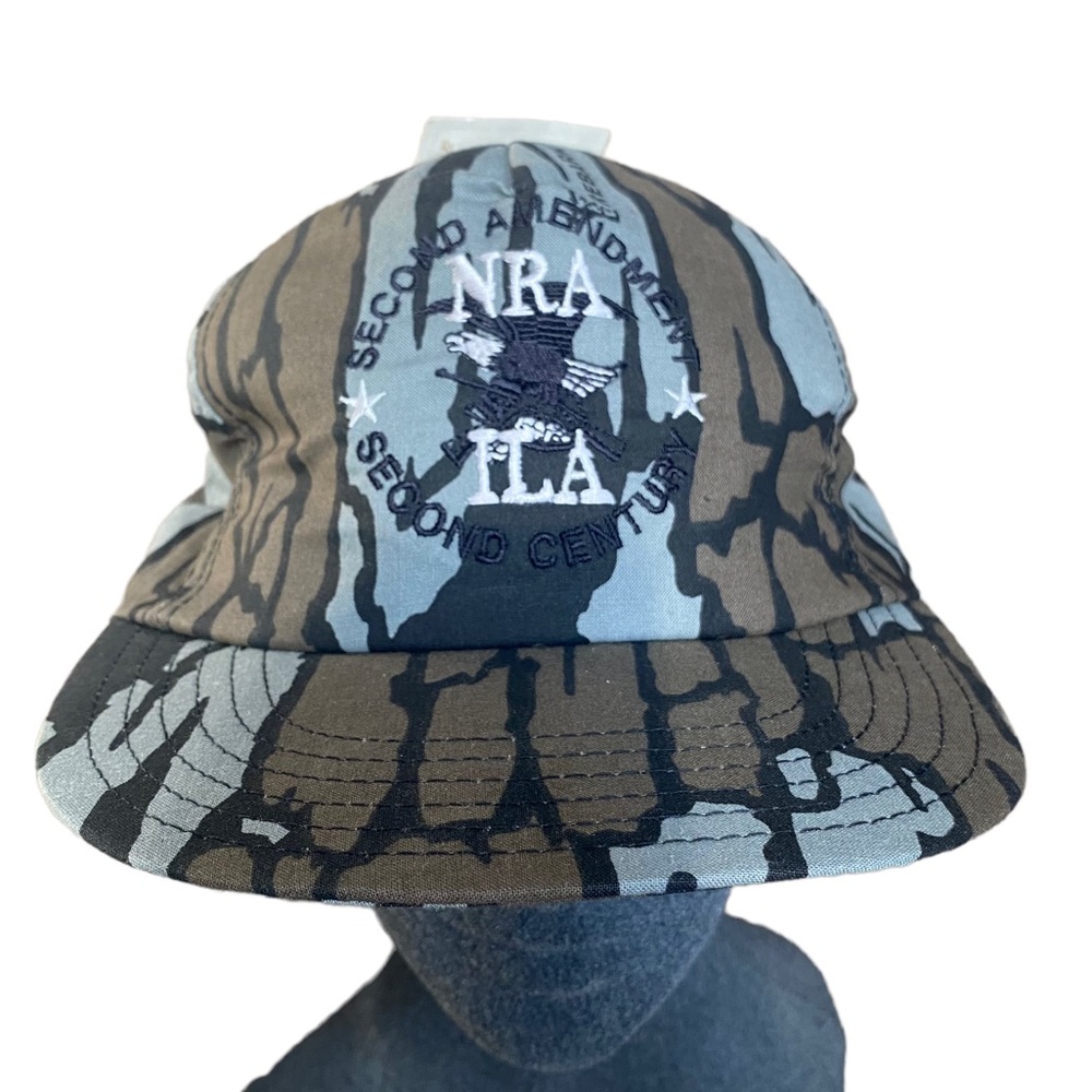 Jim Crumley Trebark Camo Snapback Hat NRA ILA Second Amendment USA Vtg 80s